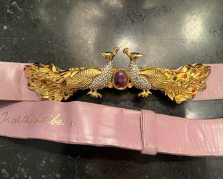 Judith Leiber Jewel Encrusted Peacock Belt