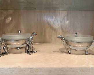 Diana Carmichael Pewter Frosted Glass Bowls