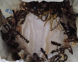 Antique Grieving hair wreath