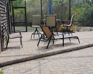 Patio pub table and chairs