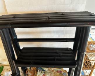 Detail of black shelf