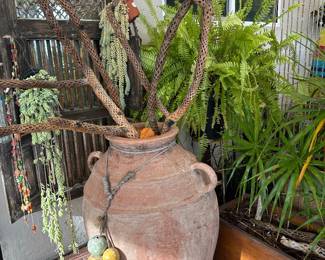 XL pottery vase with chollas see them in a later photo