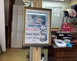 Picture holder with moulin rouge wall art