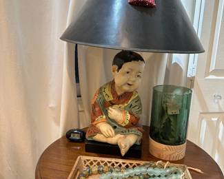 Chinese boy large table lamp