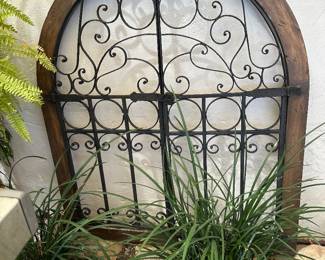 Window size arch top gate with center latch for wall mounting 
