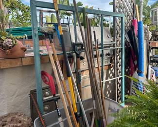 Garden tools, lattice, XL window frame for decor