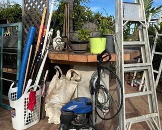 Lattice, ladder, pressure washer needs new hose, 