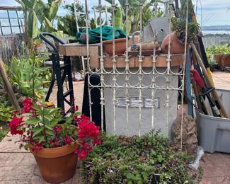 Wrought iron garden gate or trellis extraordinaire 