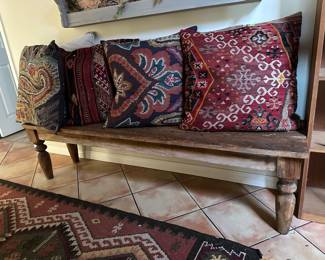 Bench matches dining table, Kilimanjaro pillows