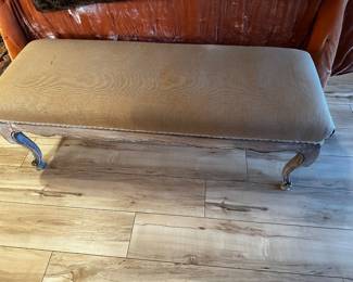 End of bed bench, perfect for double or queen size with soft burlap look upholstery 16 x 48”