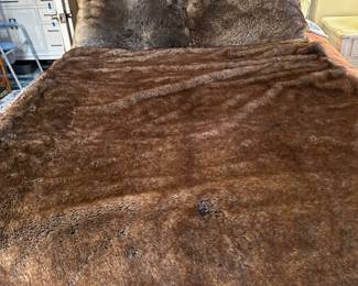 Faux fur oversize pillows, and throw
