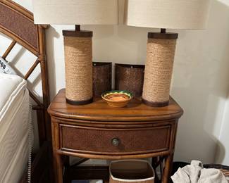 Nightstands matches bed and dresser, pair lamps