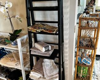 Fold up bamboo black shelf