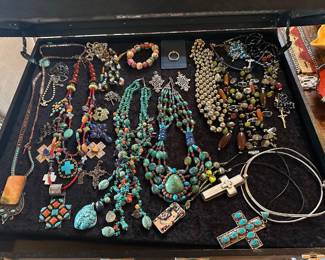 Amazing one of a kind turquoise silver coral and more necklaces 