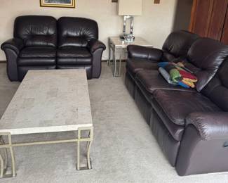 matching leather love seat and sofa