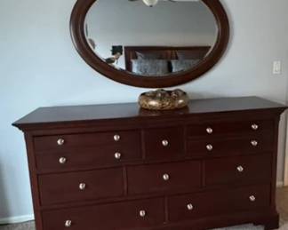 Dresser with coordinating wall mirror