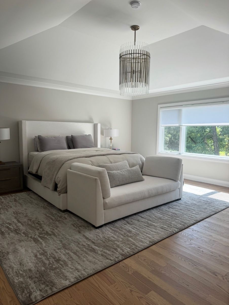 Restoration hardware Custom King Size bed.  $1,900 Bench, bedding and mattress sold separately. 