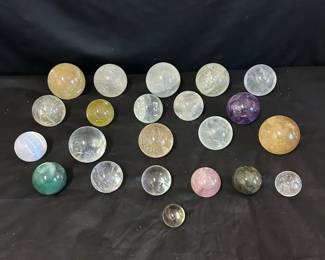 Huge Lot of Crystal Mineral Sphere Specimens