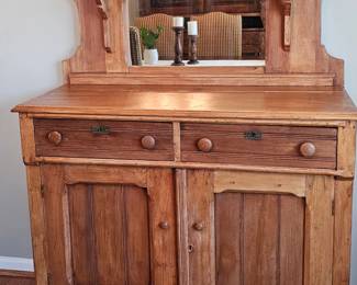 Hand Carved Primitive Sideboard