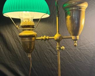 006 Brass and Glass Student Electric Lamp