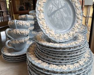 Close Up- ($640- Mint Condition! Wedgwood Queensware Cream Color, 40 pieces, service for 8)