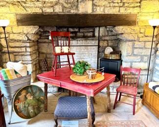 Inside the log cabin. Stop by and check it out! 