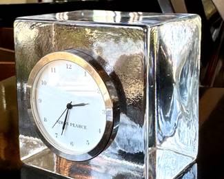 SOLD - Simon Pearce Paperweight / Cube Glass. Provenance: Purchased at SP, piece is unmarked. 