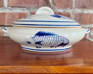 ($42- Vintage Shafford Koi Vegetable Bowl, 10x6)