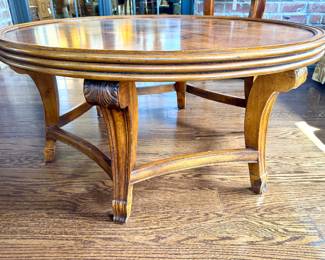 Close Up- ($450- Round cocktail table, by Turnberry, 44D x 21H)