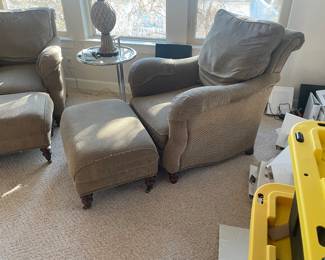 Wesley Hall Arm Chair with Ottoman