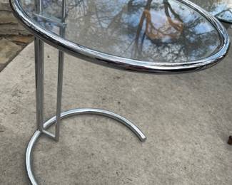 Chrome and glass side table