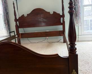 	#14		Queen size four poster bed with turned finial details -  57" tall finials 	 $ 150.00 																							
