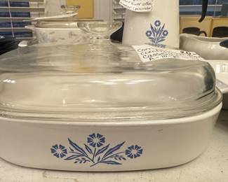 	#093	RA	Corning ware blue corn flour 10 inch casserole with lid A – 10 – B 	 $ 20.00 		