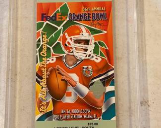 	#70	KW	Original 66th Annual Orange Bowl, Michigan vs Bama - 2000 w/case. Tom Brady Last College Game *FIRM*	 $ 200.00 		