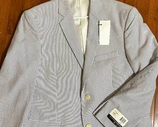 	#102	RA	New with tag Saddlebred seersucker blazer/sportcoat 2 button size 42 regular 	 $ 45.00 		