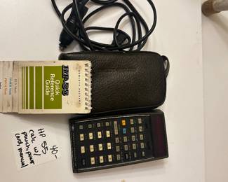 	#109	RA	Hewlett-Packard HP 55 calculator with pouch power cord and manual -untested	 $ 40.00 		