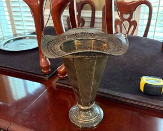 	#62		Farber Bros Silvercraft Bride Basket Vase - 17"	 $ 28.00 		