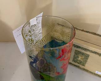 	#40		Fringe Studio Peacock Vase 9x4	 $ 30.00 		