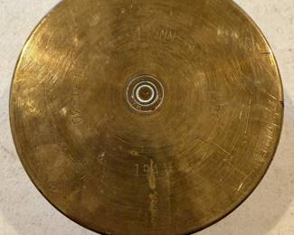 	#66	KW	WW2 Brass Casing Trench Art Ashtray - Heavy Artillery Shell - 1944 Marked w/Serial # *FIRM*	 $ 35.00 		