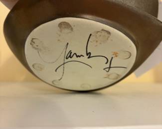 	#24		Signed Micheal Lambert Dancing Vase 10x6	 $ 45.00 		