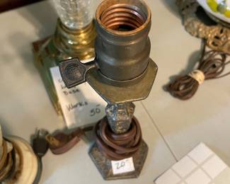 	#43		Rodgers Silverplate Candlestick Vanity Lamp - working	 $ 20.00 		