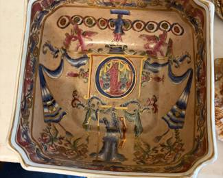 	#28		Chinese Porcelain Hand Painted Square Bowl 9.25x9.25	 $ 35.00 		