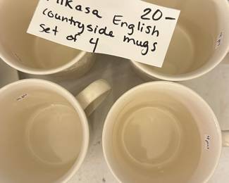 	#095	RA	Mikasa English countryside mugs set of 4 	 $ 20.00 		