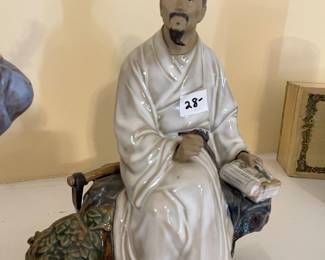 	#39		Vintage Chinese Scholar Figurine 9.25"	 $ 28.00 		