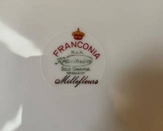 	#34		Franconia - Millefleurs Bavaria Germany Set of 12 (missing one cup) w 5 derving dishes	 $ 220.00 		