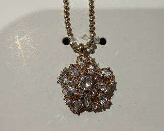 	#50		Talbots Goldtone Snowflake Swrovski Element Necklace - New w/tags	 $ 25.00 		