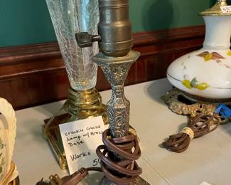 	#43		Rodgers Silverplate Candlestick Vanity Lamp - working	 $ 20.00 		