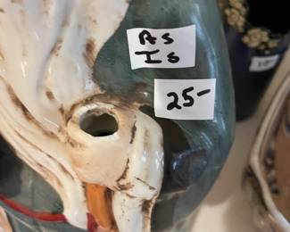 	#47		Vintage Chinese Shou Xing Porcelain Figurine - as is missing walking stick	 $ 25.00 		