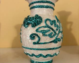 	#23		Signed and Number Fratolle Fanciullacci Art Pottery - blue and white	 $ 35.00 		