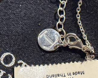 	#51		Talbots Sterlink Silver "Evergreen" Tree w/crystal Rhinestones Necklace w/pouch -NWT	 $ 50.00 		